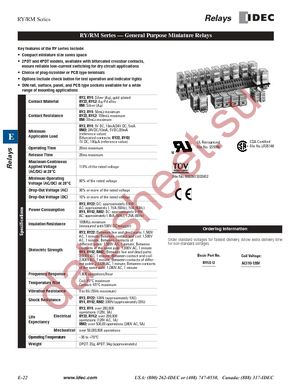 RY2S-ULAC120V datasheet  